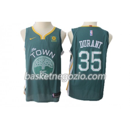 Canotte Uomo Golden State Warriors Kevin Durant 35 Nike 2017-18 Verde Swingman